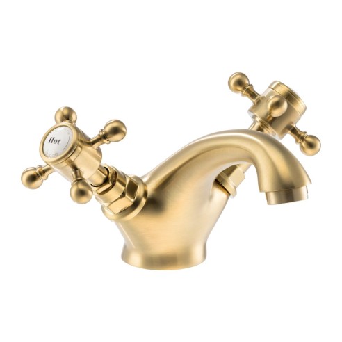 Abode Sentiment Basin Monobloc Mixer - Brushed Brass | Bathr