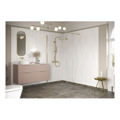 Superior 800mm Wetroom Panel & Support Bar - Brushed Brass | 2