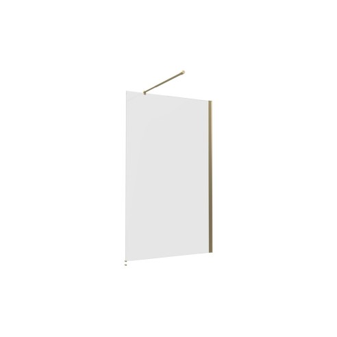 Superior 1000mm Wetroom Panel & Support Bar - Brushed Brass