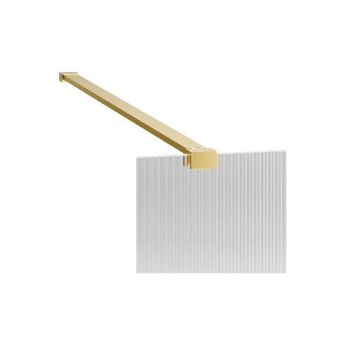 Superior 800mm Wetroom Side Panel & Arm - Brushed Brass | Ba