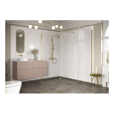 Superior Optional 300mm Wetroom Splash Panel - Brushed Brass 2