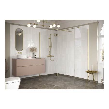 Superior Optional 300mm Wetroom Splash Panel - Brushed Brass
