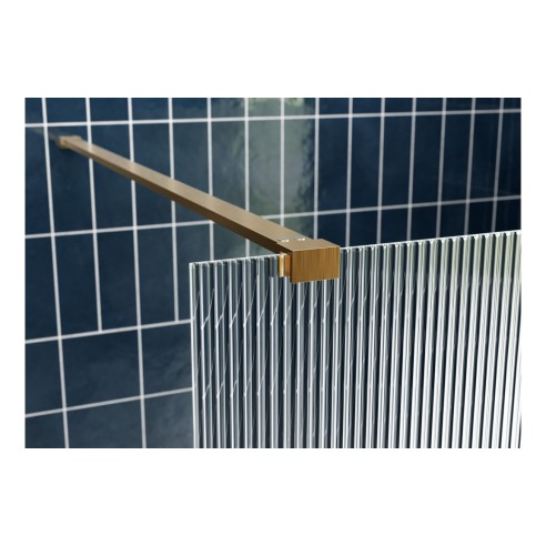 Superior 800mm Fluted Wetroom Panel & Side Panel Arm - Brush