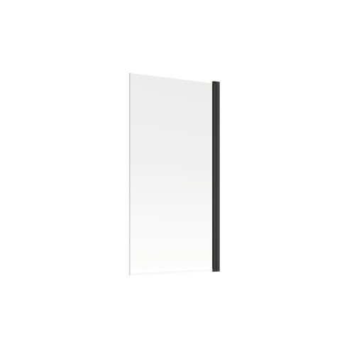 800x1400mm Square Bath Screen (6mm) - Black | BathroomKing