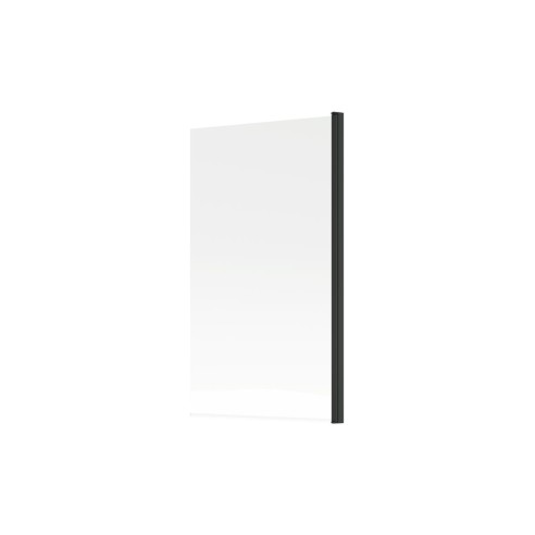 800x1400mm Square Bath Screen (6mm) - Black | BathroomKing