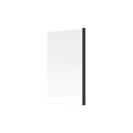 800x1400mm Square Bath Screen (6mm) - Black | BathroomKing