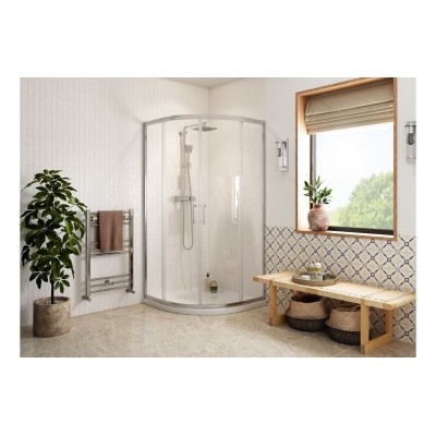 Classic 900mm 2 Door Easy-Fit Quadrant - Chrome | BathroomKi