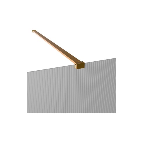 Superior 1200mm Fluted Wetroom Panel & Support Bar - Brushed