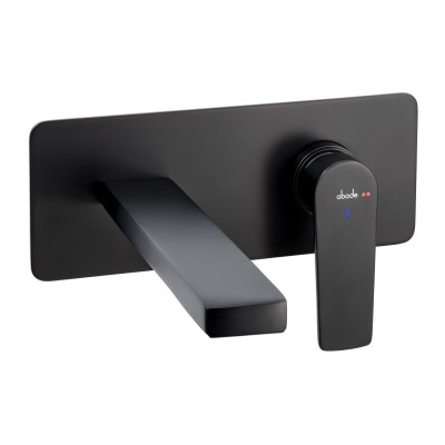 Abode Aquip Wall Mounted Basin / Bath Mixer - Matt Black | B
