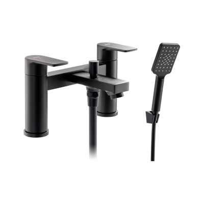 Abode Aquip Deck Mounted Bath Shower Mixer - Matt Black | Ba