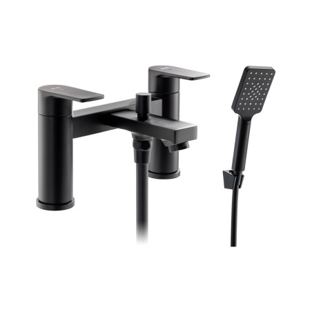 Abode Aquip Deck Mounted Bath Shower Mixer - Matt Black | Ba