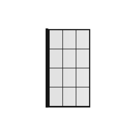 800x1400mm Square Grid Bath Screen (6mm) - Black | BathroomK