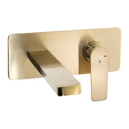Abode Aquip Wall Mounted Basin / Bath Mixer - Brushed Brass