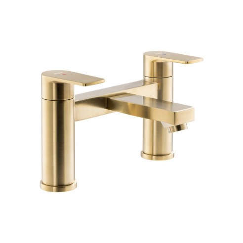Abode Aquip Deck Mounted Bath Filler - Brushed Brass | Bathr