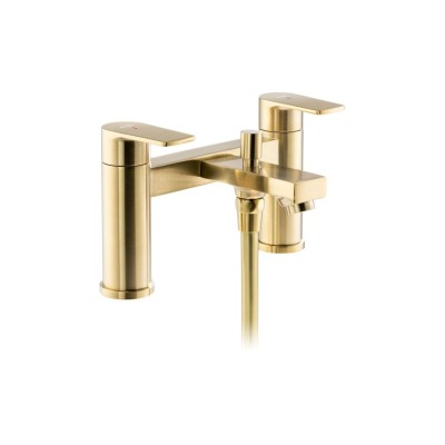Abode Aquip Deck Mounted Bath Shower Mixer - Brushed Brass | 2