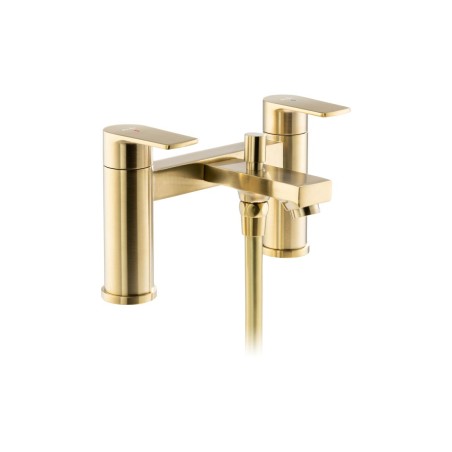 Abode Aquip Deck Mounted Bath Shower Mixer - Brushed Brass |
