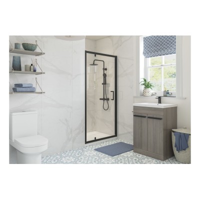 Classic 760mm Pivot Door - Matt Black | BathroomKing