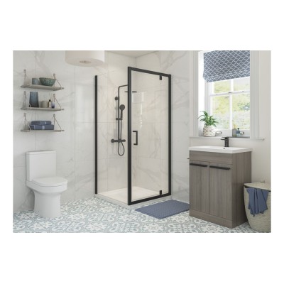 Classic 760mm Pivot Door - Matt Black | BathroomKing 2