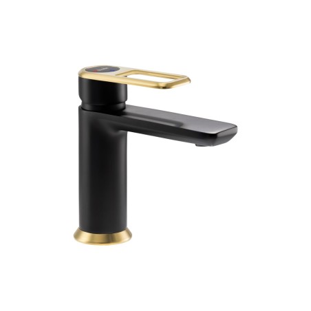 Abode Levarto Basin Mixer - Matt Black & Brass | Bathroom Ta