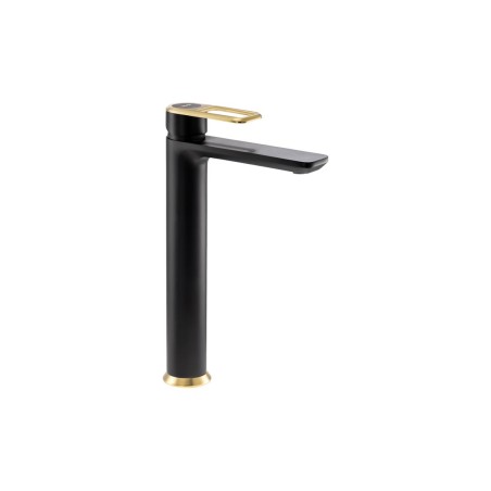 Abode Levarto Tall Basin Mixer - Matt Black & Brass | Bathro