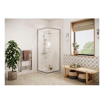 Classic Easy-Fit 760mm Corner Entry Door - Chrome | Bathroom