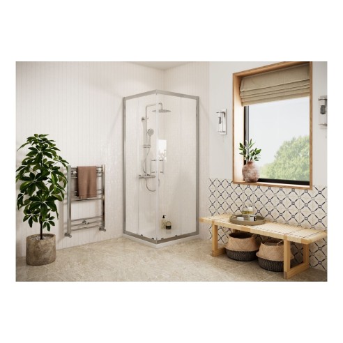 Classic Easy-Fit 800mm Corner Entry Door - Chrome | Bathroom