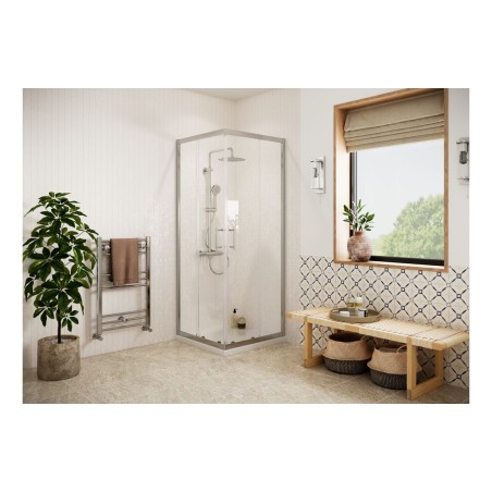 Classic Easy-Fit 800mm Corner Entry Door - Chrome | Bathroom