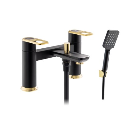 Abode Levarto Deck Mounted Bath Shower Mixer - Matt Black &