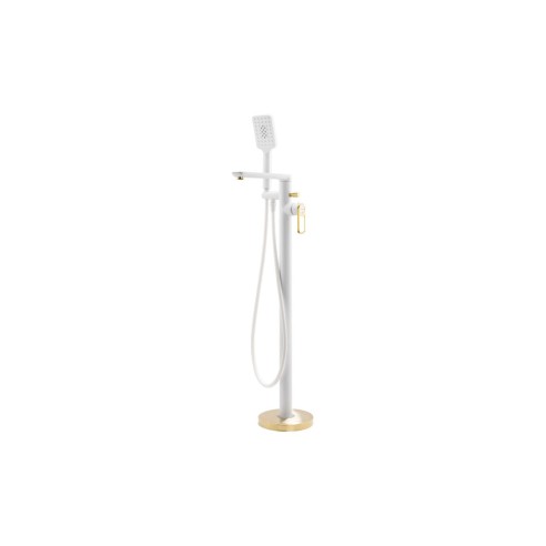 Abode Levarto Floor Standing Bath Shower Mixer - Matt White