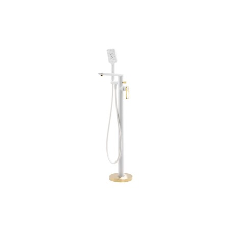 Abode Levarto Floor Standing Bath Shower Mixer - Matt White