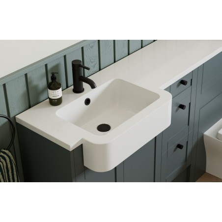 Opal 155mm Wall Mounted Basin Mixer - Matt Black | Bathroom