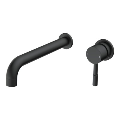 Opal 220mm Wall Mounted Basin Mixer - Matt Black | Bathroom