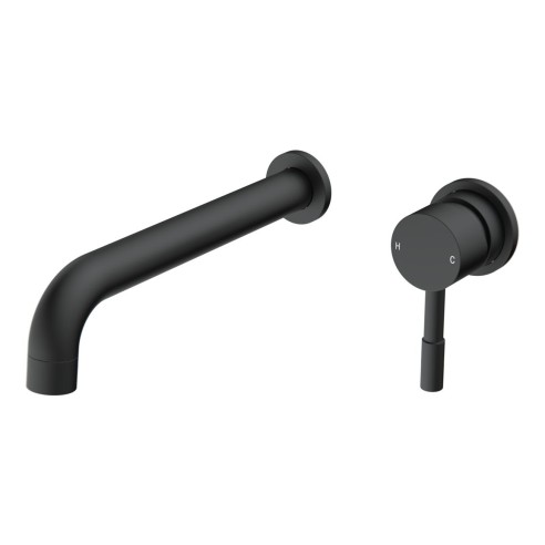 Opal 220mm Wall Mounted Basin Mixer - Matt Black | Bathroom
