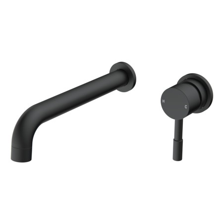 Opal 220mm Wall Mounted Basin Mixer - Matt Black | Bathroom