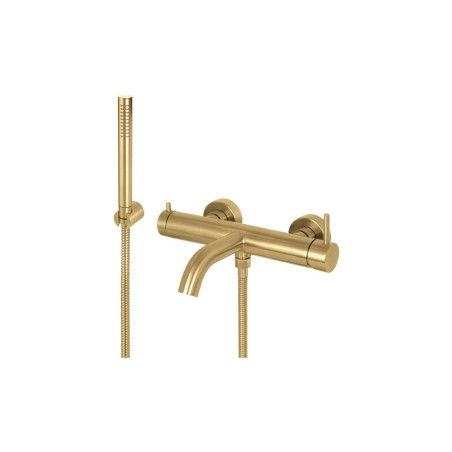 Vema Tiber Wall Mounted Bath/Shower Mixer - Brushed Brass |