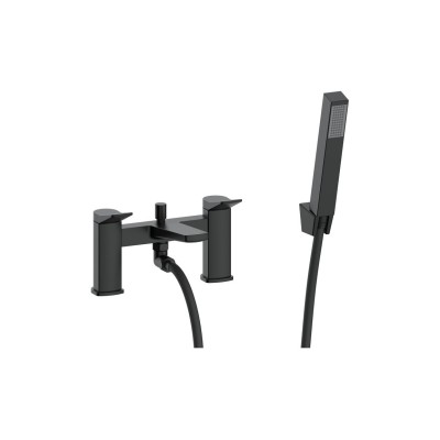 Evie Bath/Shower Mixer & Bracket - Matt Black | Bathroom Tap