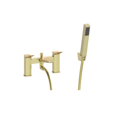 Evie Bath/Shower Mixer & Bracket - Brushed Brass | Bathroom