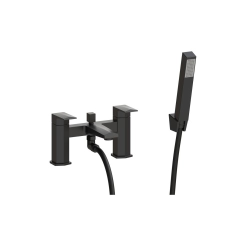 Elsa Bath/Shower Mixer & Bracket - Matt Black | Bathroom Tap
