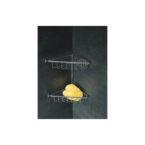 Lussari 2-Tier Corner Shower Caddy - Chrome | Bathroom Acces