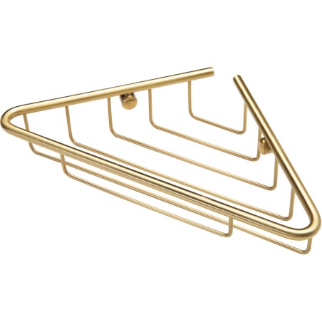 Lussari 1-Tier Corner Shower Caddy - Brushed Brass | Bathroo