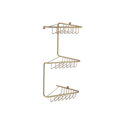 Lussari 3-Tier Corner Shower Caddy - Brushed Brass | Bathroo