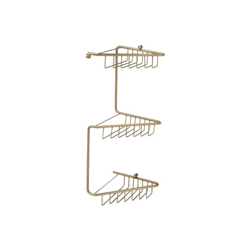 Lussari 3-Tier Corner Shower Caddy - Brushed Brass | Bathroo