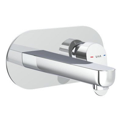 VitrA Flow Round Wall Mounted Basin Mixer - Chrome | Bathroo