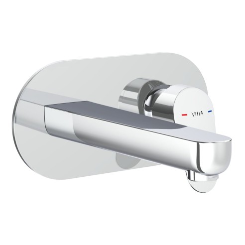 VitrA Flow Round Wall Mounted Basin Mixer - Chrome | Bathroo