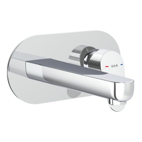 VitrA Flow Round Wall Mounted Basin Mixer - Chrome | Bathroo