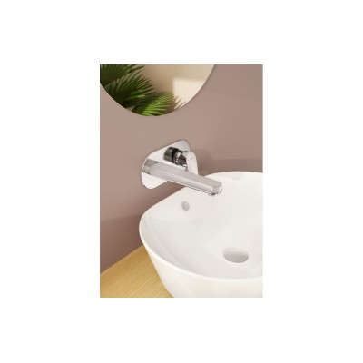 VitrA Flow Round Wall Mounted Basin Mixer - Chrome | Bathroo 2