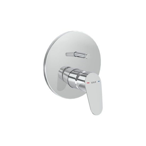 VitrA Flow Round Wall Mounted Bath Mixer Valve - Chrome | Ba