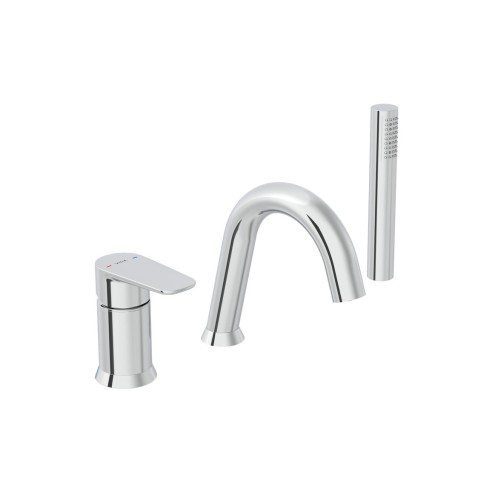 VitrA Flow Soft 3-Hole Bath/Shower Mixer - Chrome | Bathroom