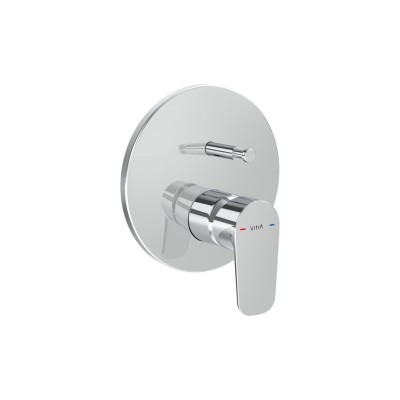 VitrA Flow Soft Integrated Bath Mixer Valve - Chrome | Bathr