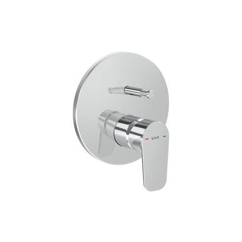 VitrA Flow Soft Integrated Bath Mixer Valve - Chrome | Bathr